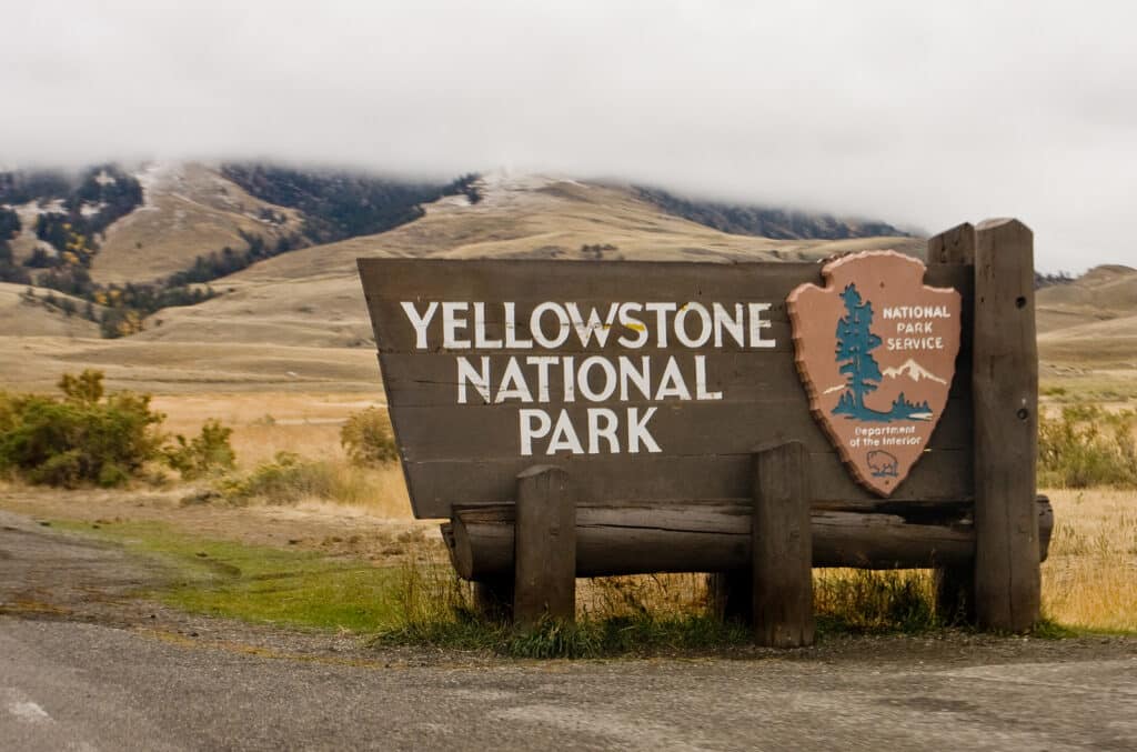 Yellowstone National Park Gate Sign, Montana